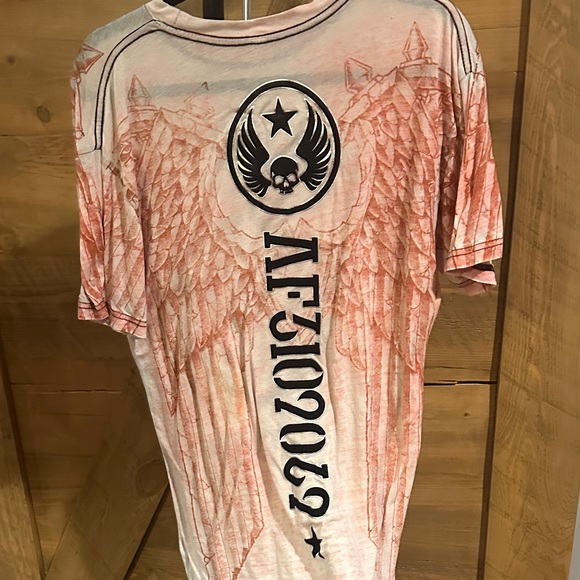 Affliction Red and Black Winged Tee - Picture 3 of 3